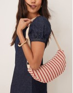 stripe sling bag in red