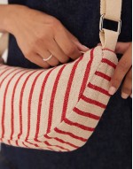 stripe sling bag in red