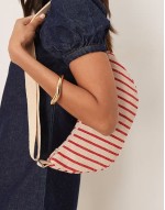stripe sling bag in red