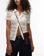 leather cross body phone case in burgundy