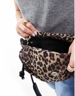 padded crossbody bag in leopard print