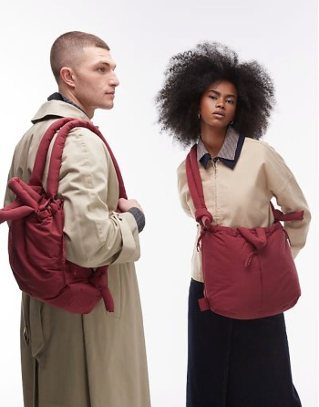 Ona soft nylon multiwear crossbody bag in burgundy