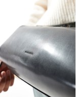 Miro leather barrel crossbody bag in black