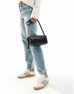 Miro leather barrel crossbody bag in black