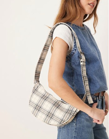 check print crossbody bag