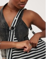 Aimi stripe bag in grey black