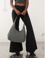 Aimi stripe bag in grey black