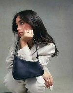asymmetric shoulder bag in black