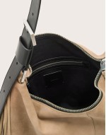 Edbury suede fringe shoulder bag in mink brown