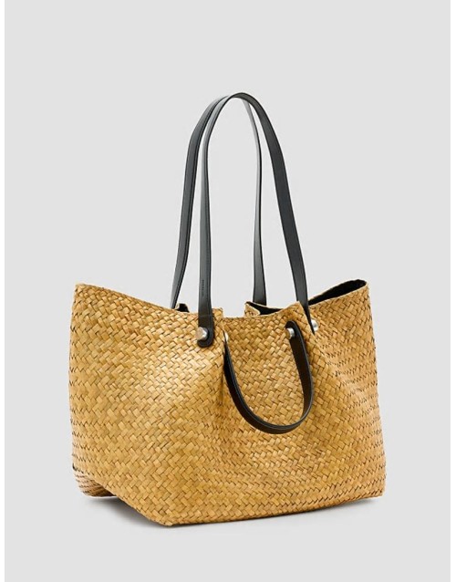 Allington straw shoulder bag in natural