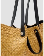 Allington straw shoulder bag in natural