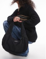 Resume shoulder bag with logo in black