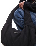 Resume shoulder bag with logo in black