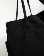 40% New oversized heavyweight canvas tote bag in black
