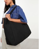 40% New oversized heavyweight canvas tote bag in black