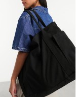 40% New oversized heavyweight canvas tote bag in black
