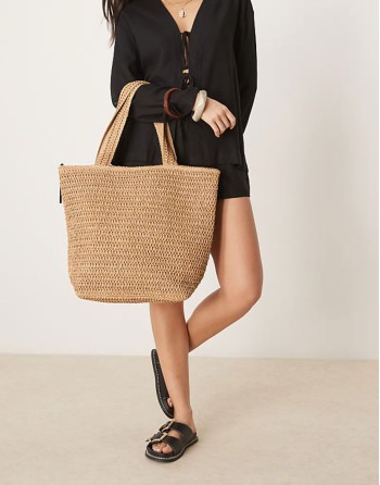 straw crochet tote bag