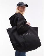 oversized canvas tote bag in black
