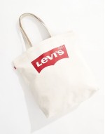 tote bag with batwing logo in ecru