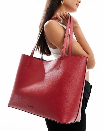 leo large tote bag in red