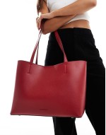 leo large tote bag in red