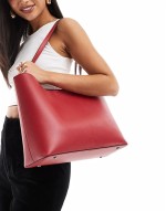 leo large tote bag in red