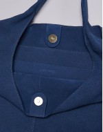 large suede tote in blue