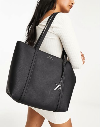 logo tote bag in black