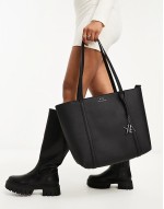 logo tote bag in black