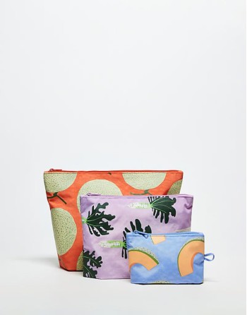 go pouch set in japanese fruit prints