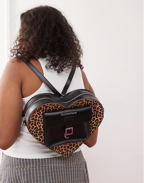 Heart Backpack in leopard print