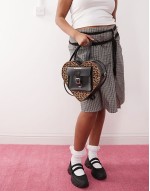 Heart Backpack in leopard print