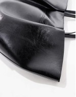 faux leather oversized shopper bag in black