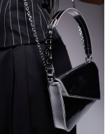 Mel clutch bag with detachable straps in silver