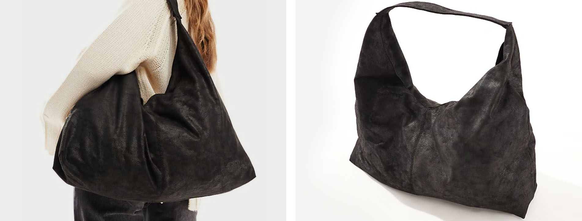 oversized slouchy bag in black